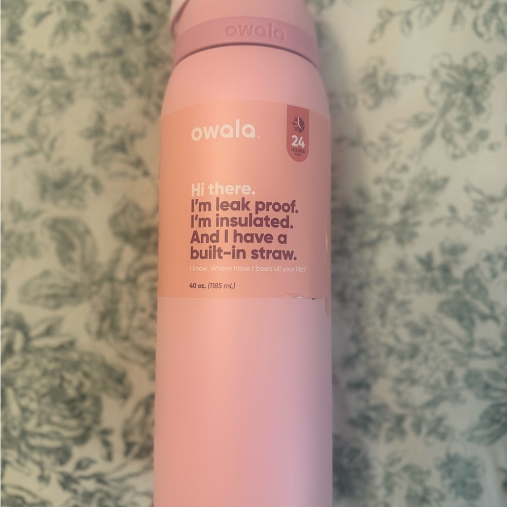 40oz Owala Pink Insulated Water Bottle with Built-in Straw - Picture 3 of 6